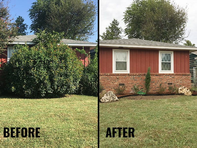 French Drains Tulsa Landscaping Maintenance Before After