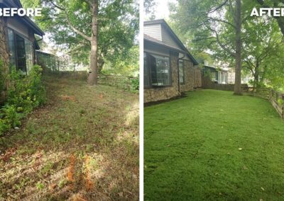 French Drains Tulsa Outside Inc Hulsey Back Before After