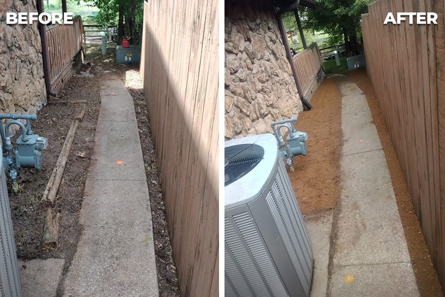 French Drains Tulsa Outside Inc Hulsey Before After