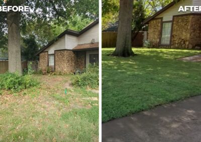 French Drains Tulsa Outside Inc Hulsey Front Before After